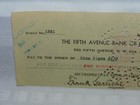 Dated 1938 Metropolitan Opera House Singer s Payroll Check   Cina Cigna   100 