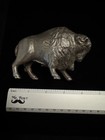 Vintage Cast Iron Buffalo bison Piggy Bank Figurine With Slit Opening