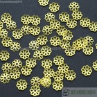 100pcs Silver Plated Over Copper 6mm 8mm 10mm Curved Beads Caps Flower Findings