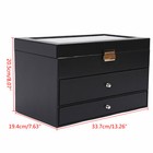 3-tier Jewelry Storage Case Watch Box Dresser Organizer Collection Case Lockable