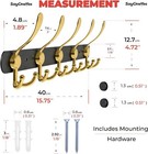 2pcs Black Gold Heavy Duty Coat Rack Wall Mounted 5 Tri Hooks For Hanging Towel