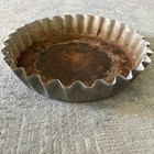 Livestock Feed Pan - 16    Ruffled Bottle Cap - Rusty Galvanized Steel