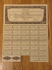 1937 China Government Liberty  10 Bond With Coupons  Uncancelled   Stamped