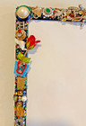 Ooak Jeweled Picture Frame 9x12 Upcycled Vintage Costume Jewelry Collage Art