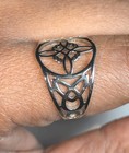 Witch Knot Silvery Stainless Steel Ring For Women Wiccan Cross Celtics Knot Sz 9