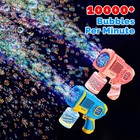 2 Pack Bubble Gun Machine For Kids  Automatic Light Up Bubble Blower With 4 B   