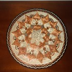 Vtg Turkish Copper Hand Etched Multi-tone Decorative Plate