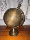 Vintage Handmade Imperial Terrestrial Globe Etched In Bronze   Circa 1950s