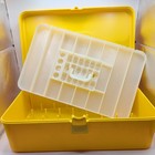 Vtg Wilson Wil-hold Plastic Yellow Sewing Thread Storage Box Removable Tray