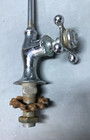 Vintage Single Chrome Brass Gooseneck Old Sink Cross Handle Cold Faucet 1765-24b