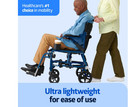 Medline Lightweight Transport Wheelchair Foldable 12in Wheels Handbrakes Red