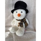 Russ Snowflake Snowman Plush Unisex 14  White Excellent Plaid Scarf Top Hat