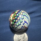 Contemporary Handmade Art Glass Rare Marble Swirl  Design With 1976 Kennedy Coin