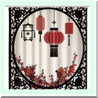 Asian Chinese Style Shower Curtain 70x70 Inches