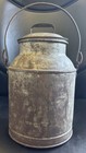 Vintage Metal Milk Can 4q With Lid And Handle