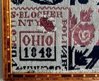 Antique 1848 Framed Jacquard Coverlet Sarah Blocher Bolivar County Ohio