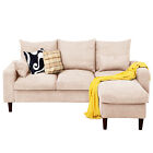 New Upholstered Sofa Couch Linen Fabric Loveseat Modern Living Room Sofa