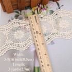 Vintage Cream-beige Cotton Lace Trim 8 5cm Wide Tulle Embroidered Lace Trim For
