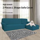 Easy-going Stretch Sofa Slipcover 2 Pieces L-shaped Sofa Cover Sectional Couch