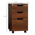 Modern Office Storage Cabinet  Under Desk Cabinet With 3 Drawers  Brown Wood