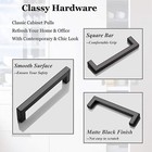 12mm Stainless Steel Cabinet Handles  Matte Black Square Bar Pulls  Anti-scratch