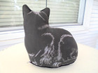 Vintage Adeline Halvorson Black Cat Weighted Doorstop Usa