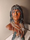 Vtg Hiawatha Native American Chalkware Bust Figure Cigar Store Statue Superb 21 