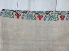 Antique Ukrainian Embroidered Linen Pillowcase Chernihiv Region Folk Art 20th C