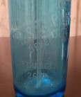 Mid Century Blue Glass Seltzer Bottle 26oz Jensen Bros Beverage Bethpage L i 