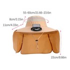 Solar Fan Hat Summer Outdoor Fishing Hiking Wide Brim Uv Protection Neck Cape