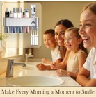 Wall-mounted Toothbrush Holder And Toothpaste Dispenser  frosted Silver  4 Cups 
