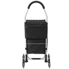Tri 6 Wheels Black Shopping Trolley Folding Stair Climbing Grocery Cart W  Bag