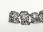 7 5  Vintage Peru 900 Coin Silver Aztec Inca Warrior Gods Native Panel Bracelet