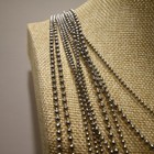 Chico s Silver 10 Layered Ball bead Chain Necklace Adjustable Length