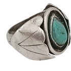 Vintage Native American Navajo Turquoise Handmade Sterling Ring Sz 9 -9 25