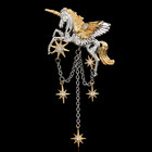 Fantasy Pegasus Brooch Pin Crystal Gold Silver Jacket Coat Lapel Fashion Jewelry