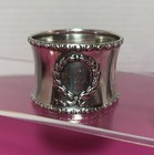 Gorham Sterling Antique Napkin Ring  Wreath Cartouche  Beaded  Mono  19 1 Grams