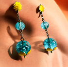 Antique- 10k Gold -flower Earrings Dangle Earrings -art Nouveau Victorian-5 3g