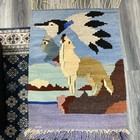Vintage Native American Tapestry Hand Woven Rug Wall Southwestern Art 46   x28   