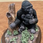 Gorilla Mother With Baby Figurine Sculpture Jungle Wildlife Art