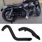 2  Laf Exhaust Pipes With Flange For Harley Sportster Softail Black Wrapped