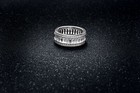 925 Sterling Silver Plated Eternity Band Ring Emerald Cut Cubic Zirconia Stones