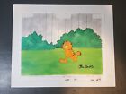 Garfield Cartoon Animation Cel   Background  Autographed By Jim Davis