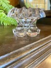 Antique Victorian Manganese Clear Pressed Glass Individual Open Salt Cellar