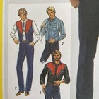 1980   s Simplicity 5636 Men   s Western Shirt   Western Vest- Jeans Size 40