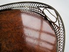 Antique Oval Sterling Silver And Walnut Gallery Tray - London 1882