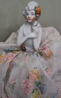 Vintage Porcelain Half Doll Marked Sewing Pin Cushion