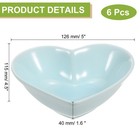 Blue Heart-shaped Ceramic Side Dipping Bowl  5  Porcelain Dish Bowl Set Of 6