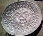 14 25   By 12  Don Drumm Celestial Sun Face Platter Aluminum Wall Hanging Art