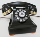 Antique Western Electric Telephone Brass Banded Model 302 Metal Restored Works